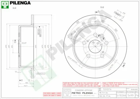 Disque de frein PILENGA 5499