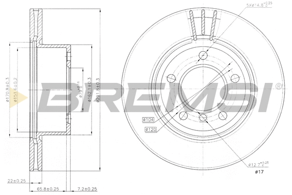 Disque de frein BREMSI CD7229V