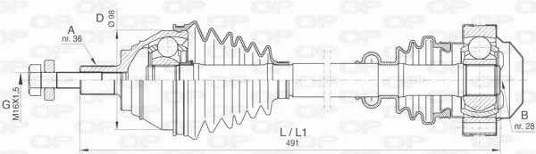 Arbre de transmission OPEN PARTS DRS6408.00