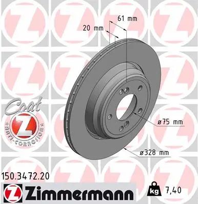 Disque de frein ZIMMERMANN 150.3472.20