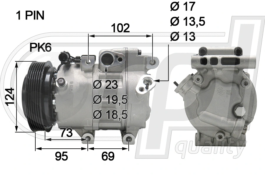 Compresseur, climatisation RPL QUALITY APCOHY5027
