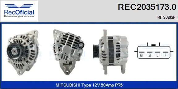 Alternateur RECOFICIAL REC2035173.0