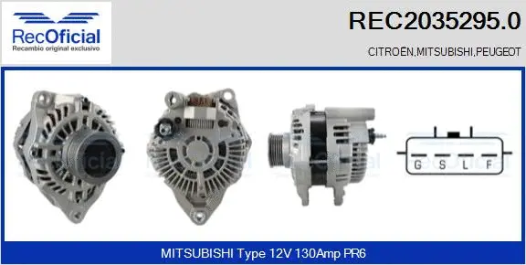 Alternateur RECOFICIAL REC2035295.0
