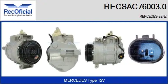 Compresseur, climatisation RECOFICIAL RECSAC76003.0