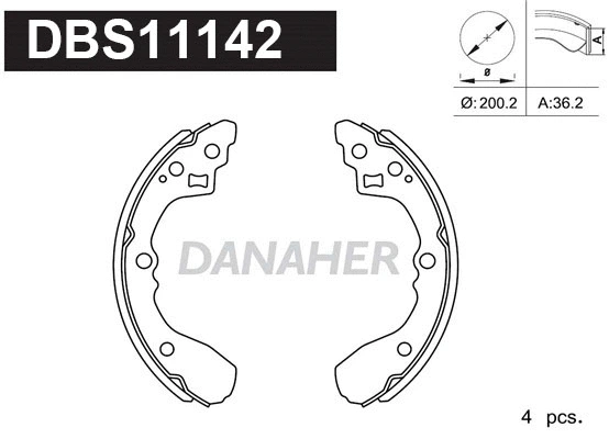 Jeu de mâchoires de frein DANAHER DBS11142