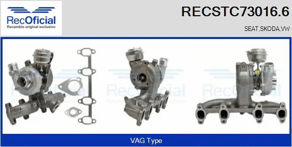 Turbocompresseur, suralimentation RECOFICIAL RECSTC73016.6