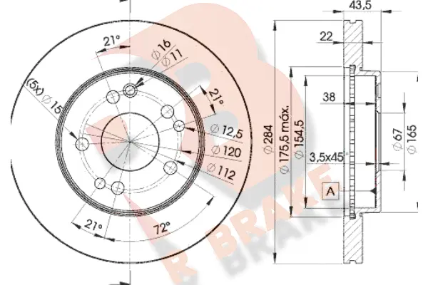 Disque de frein R BRAKE 78RBD27200