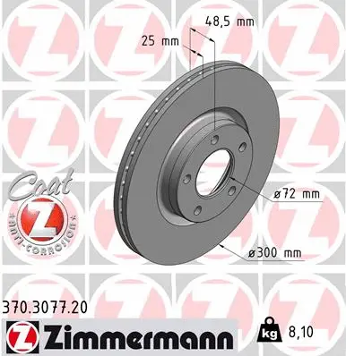Disque de frein ZIMMERMANN 370.3077.20