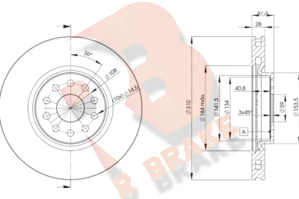 Disque de frein R BRAKE 78RBD24921