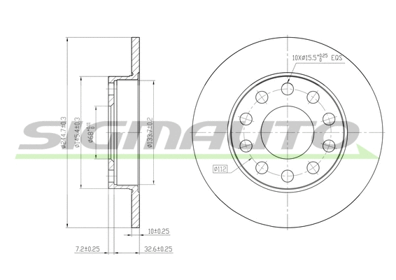 Disque de frein SIGMAUTO DBB709S