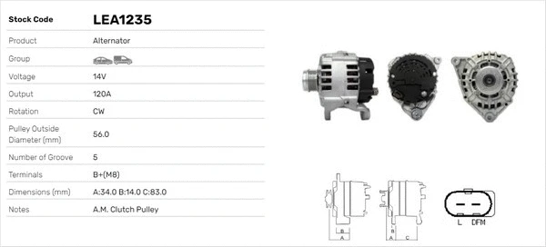 Alternateur LUSA LEA1235