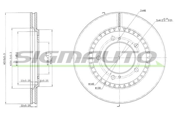 Disque de frein SIGMAUTO DBB282V