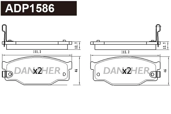 Kit de plaquettes de frein, frein à disque DANAHER ADP1586