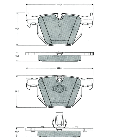 Kit de plaquettes de frein, frein à disque MTR MT542
