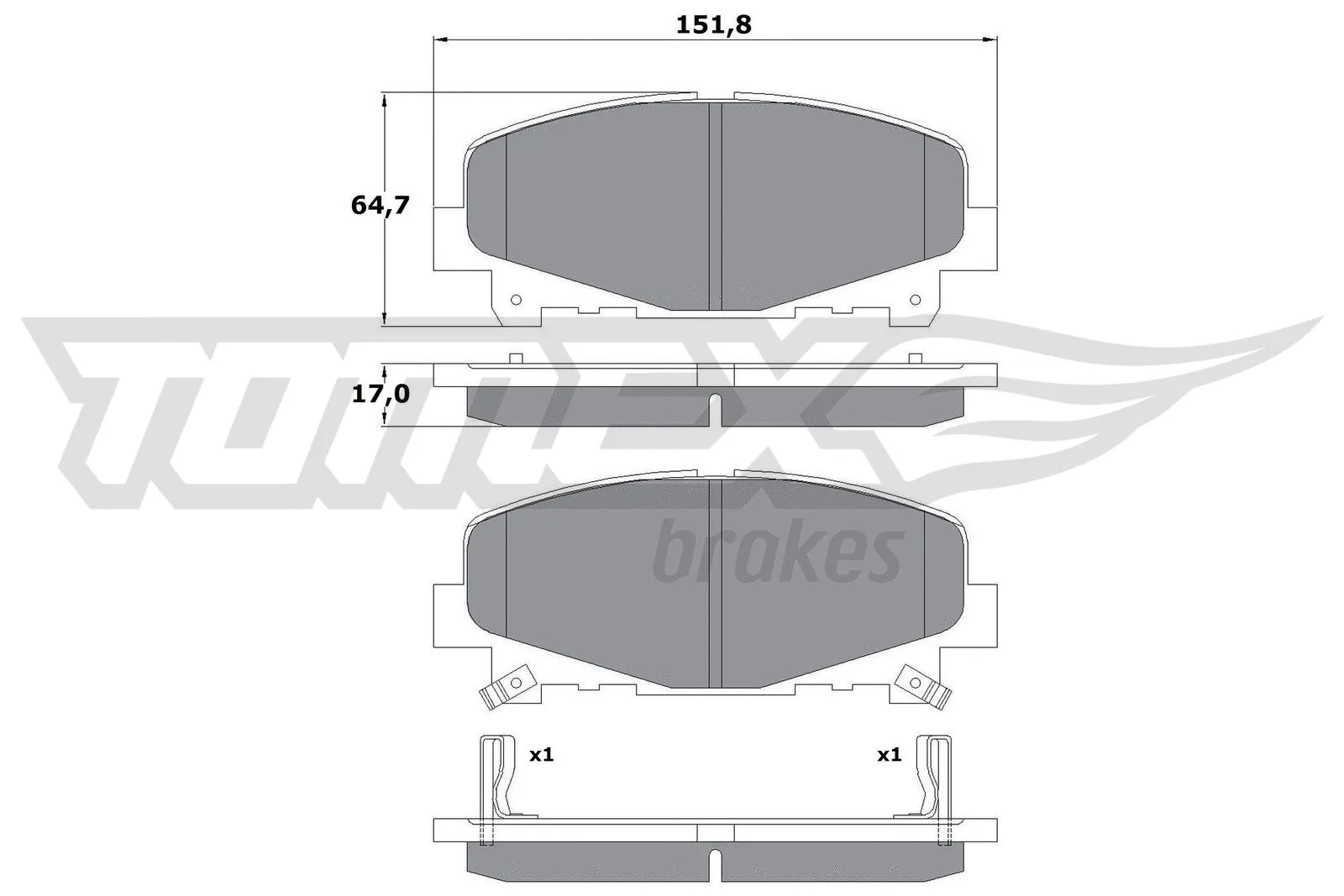 Kit de plaquettes de frein, frein à disque TOMEX Brakes TX 17-52