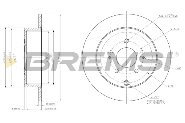 Disque de frein BREMSI CD7737S
