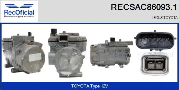 Compresseur, climatisation RECOFICIAL RECSAC86093.1