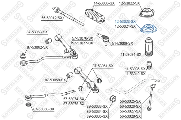 Coupelle de suspension STELLOX 12-53023-SX