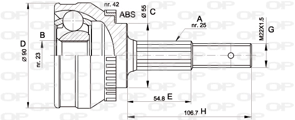 Jeu de joints, arbre de transmission OPEN PARTS CVJ5269.10