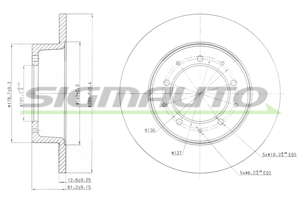 Disque de frein SIGMAUTO DBA283S