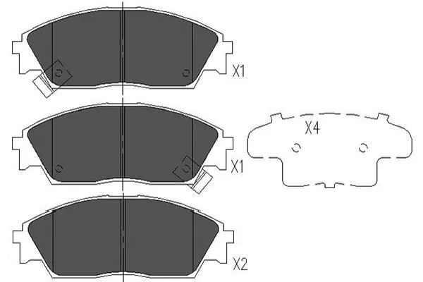 Kit de plaquettes de frein, frein à disque KAVO PARTS KBP-2022