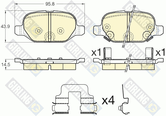 Kit de plaquettes de frein, frein à disque GIRLING 6119501