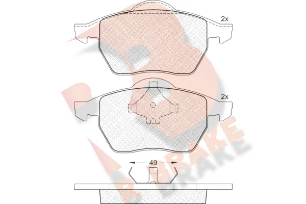 Kit de plaquettes de frein, frein à disque R BRAKE RB1139