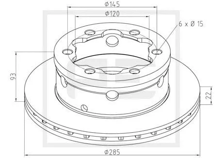 Disque de frein PE Automotive 016.667-00A