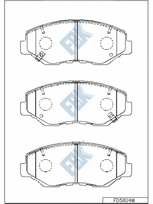Kit de plaquettes de frein, frein à disque FBK FD5804M