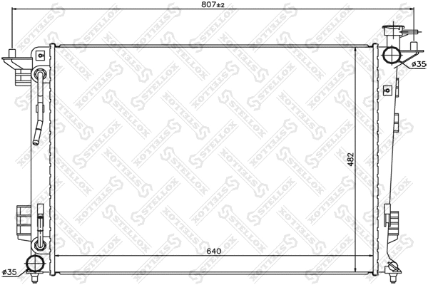 Radiateur, refroidissement du moteur STELLOX 10-25465-SX