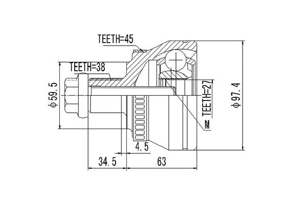 Jeu de joints, arbre de transmission DYNAMATRIX DCV803067