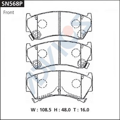 Kit de plaquettes de frein, frein à disque ADVICS SN568P