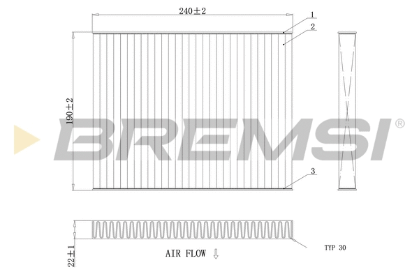 Filtre, air de l'habitacle BREMSI FC0081C