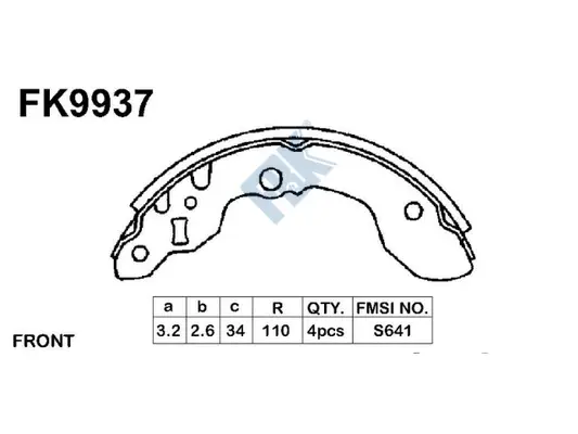 Jeu de mâchoires de frein FBK FK9937