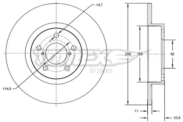 Disque de frein TOMEX Brakes TX 72-86