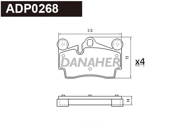 Kit de plaquettes de frein, frein à disque DANAHER ADP0268
