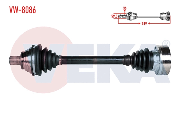 Arbre de transmission VEKA VW-8086