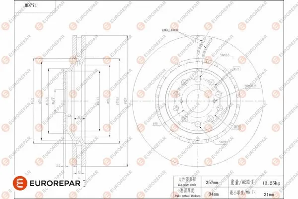 Disque de frein EUROREPAR 1684321380