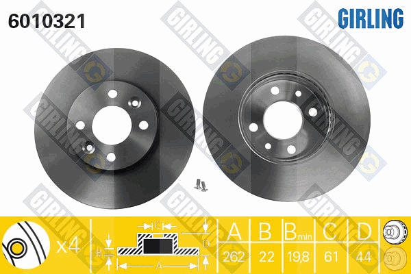 Disque de frein GIRLING 6010321