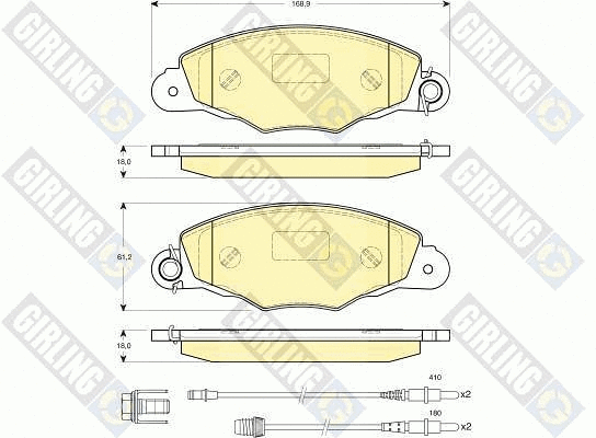 Kit de plaquettes de frein, frein à disque GIRLING 6114104