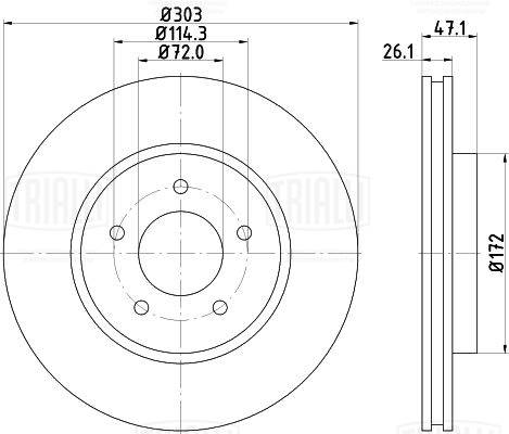 Disque de frein TRIALLI DF 095220