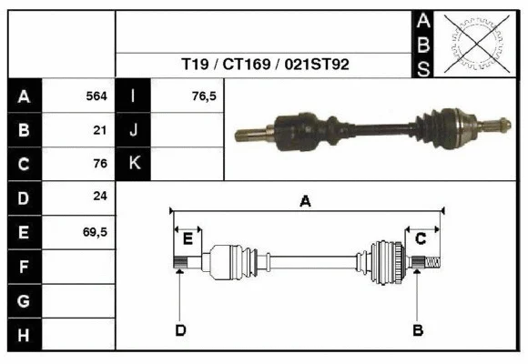 Arbre de transmission Technika 18021