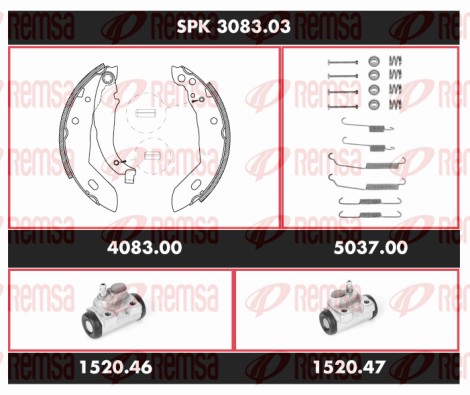 Kit de freins, freins à tambours REMSA SPK 3083.03