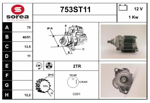 Démarreur STARTCAR 753ST11