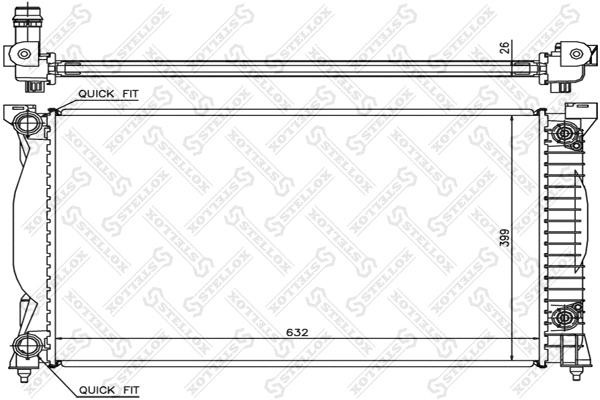 Radiateur, refroidissement du moteur STELLOX 10-25178-SX