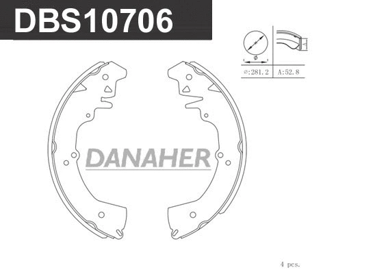Jeu de mâchoires de frein DANAHER DBS10706
