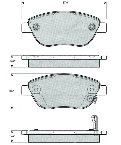 Kit de plaquettes de frein, frein à disque MTR MT589