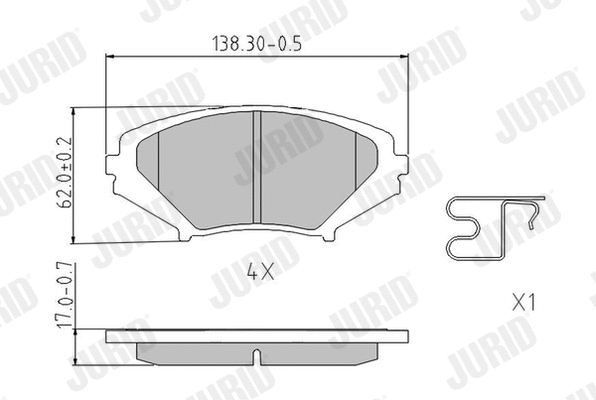 Kit de plaquettes de frein, frein à disque JURID 572555J