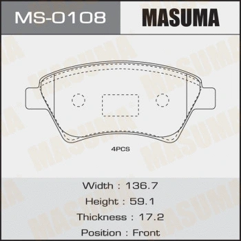 Jeu de mâchoires de frein MASUMA MS-0108