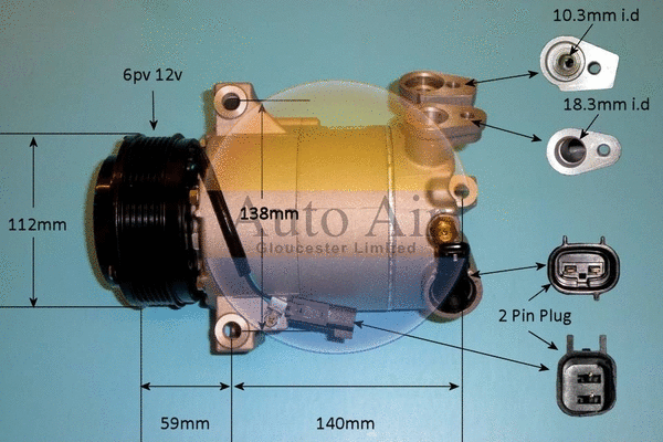 Compresseur, climatisation AUTO AIR GLOUCESTER 14-1055p